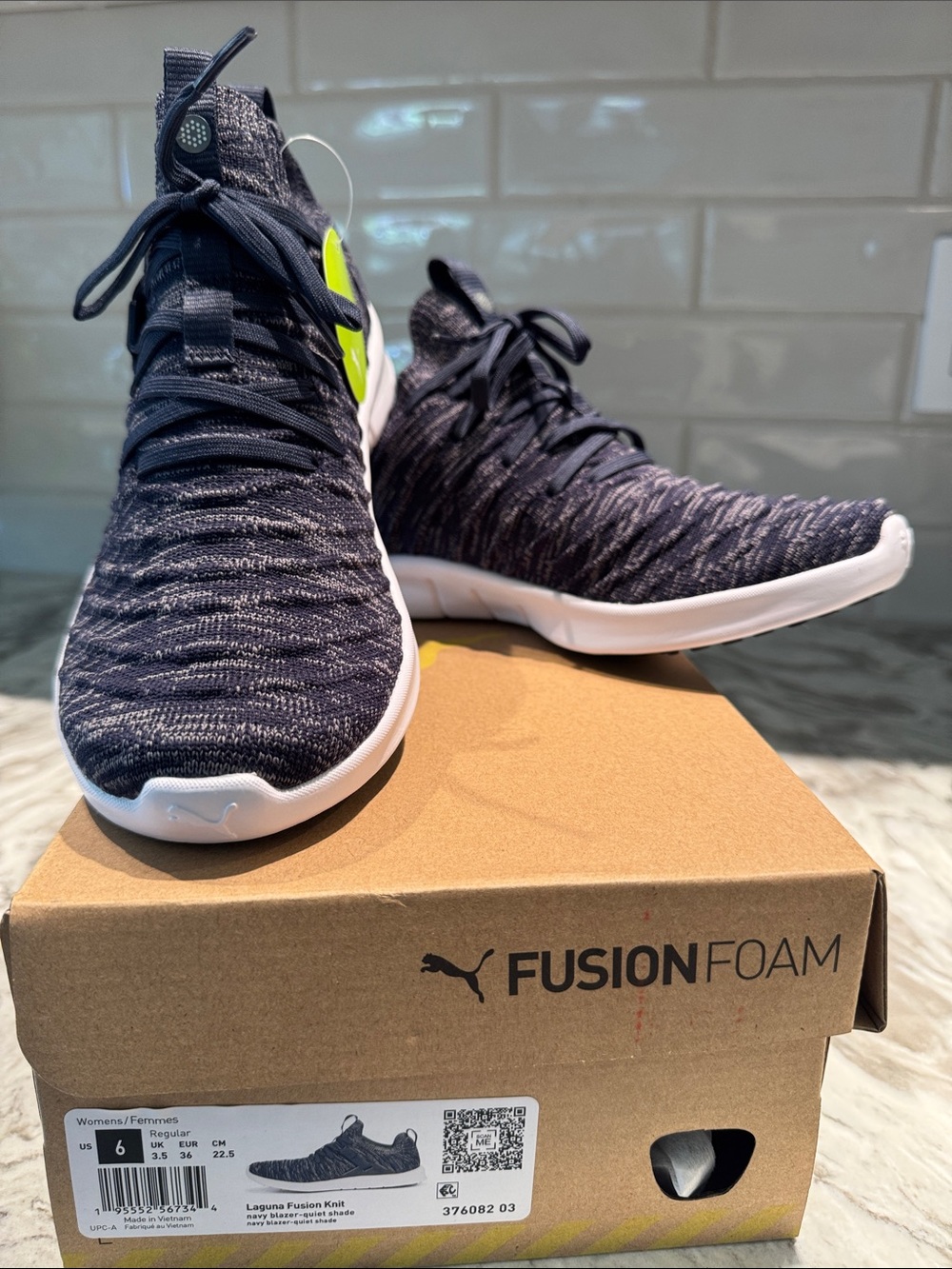 PUMA navy knit golf shoe 6